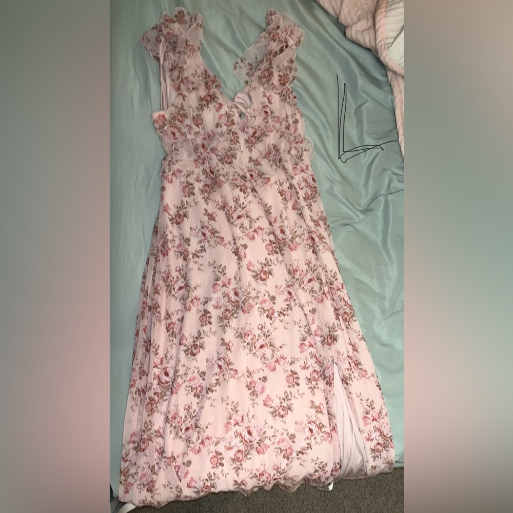 Floral Pink Maxi Dress
